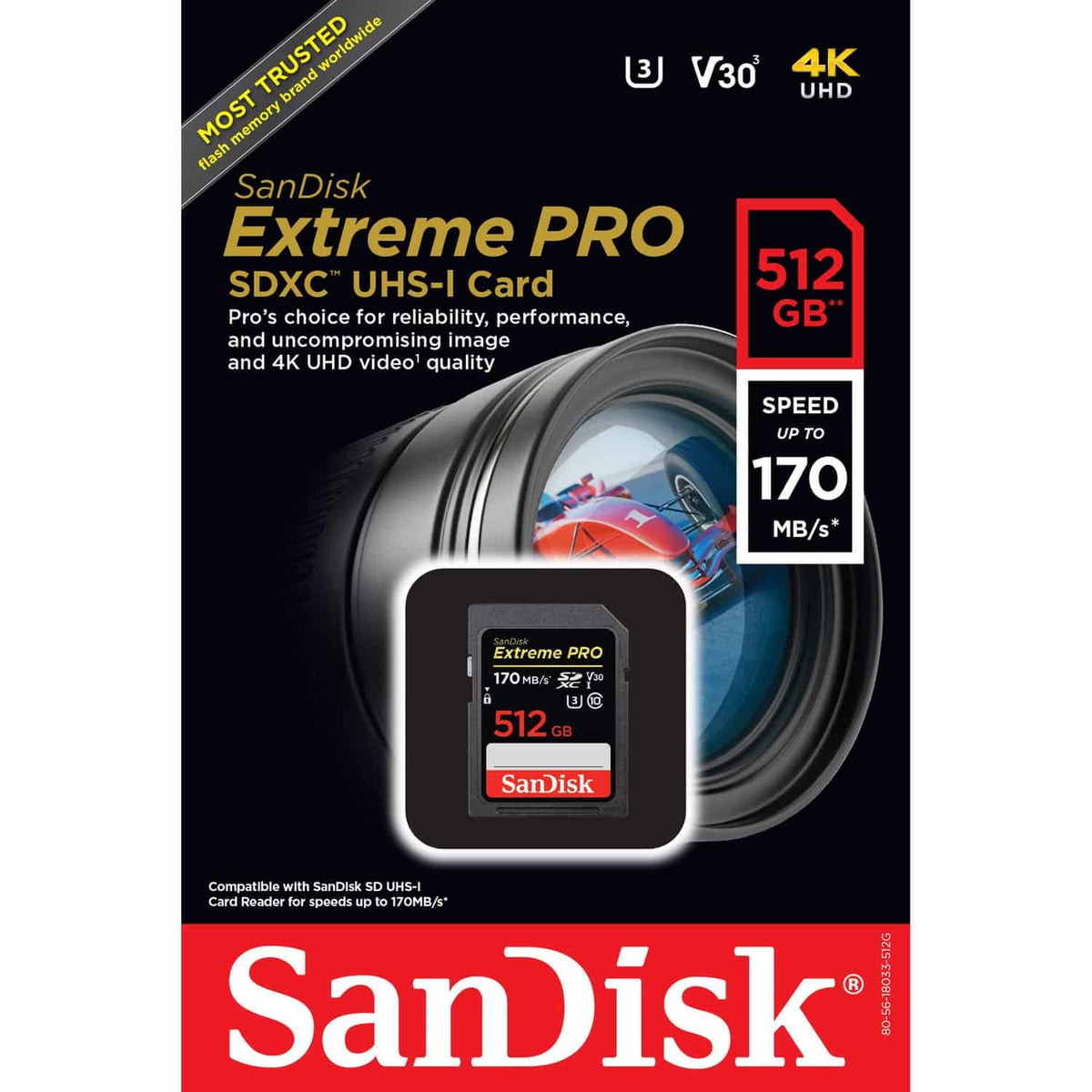 SanDisk 512GB Extreme PRO UHS-I SDXC Memory Card