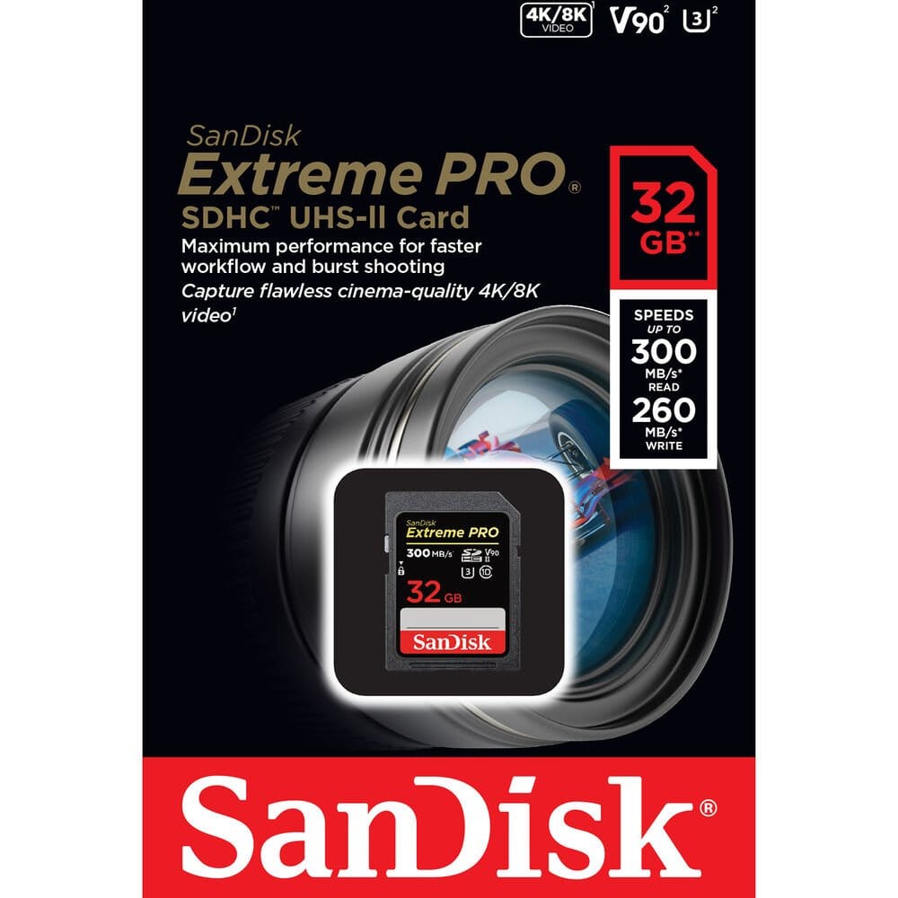 SanDisk Extreme PRO 32GB UHS-II SDHC Memory Card