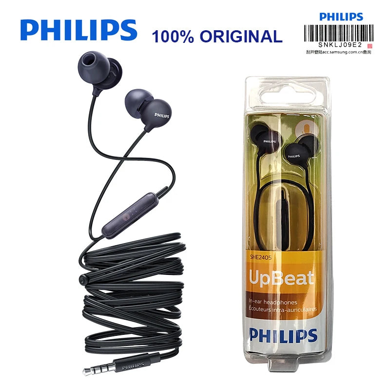 Philips SHE2405 wired in-ear earphones – Black