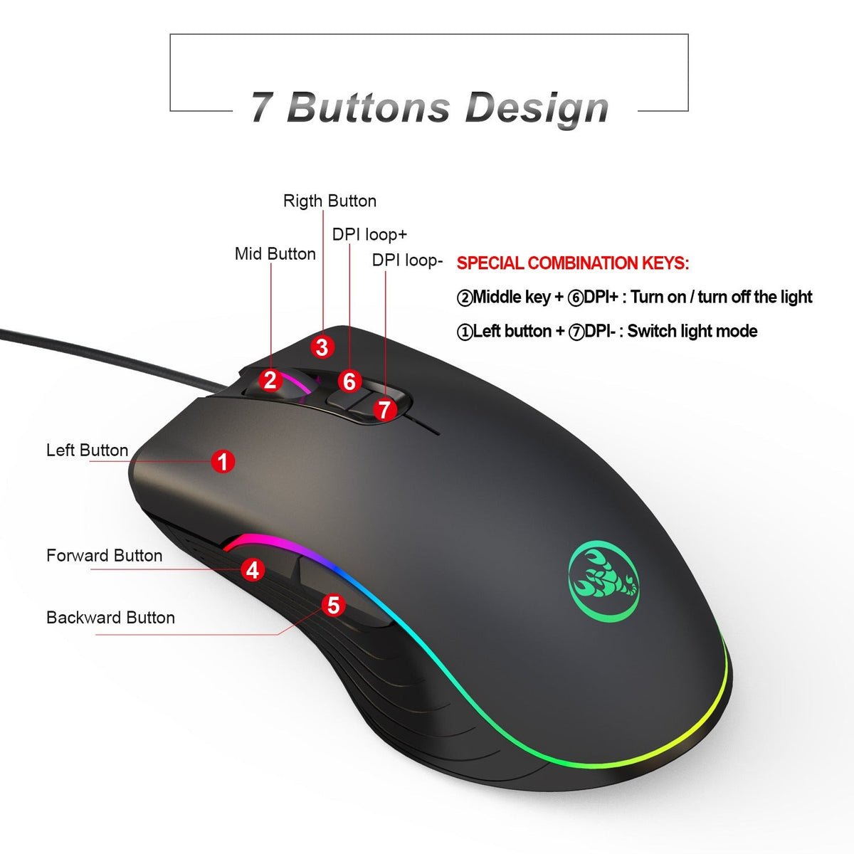 RGB Wired Gaming Mouse – view 7