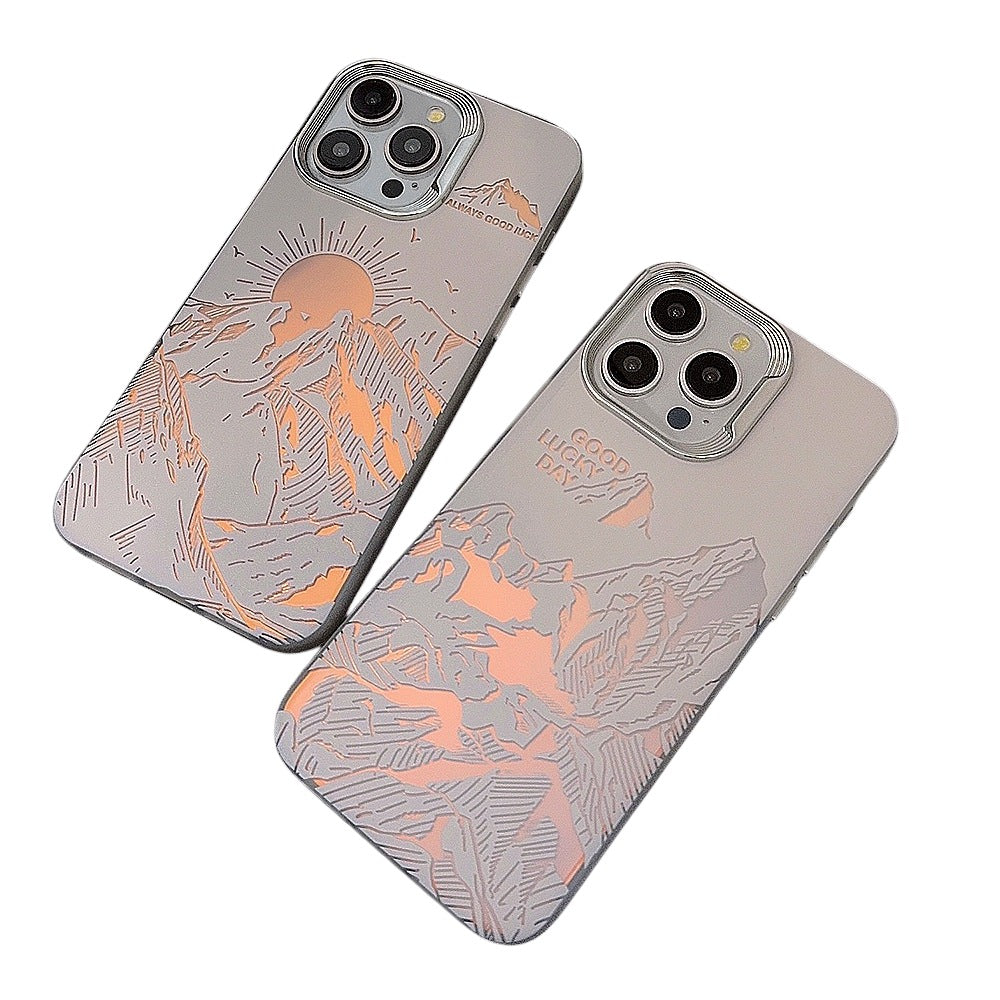 Sunset Mountain Electroplated Phone Case