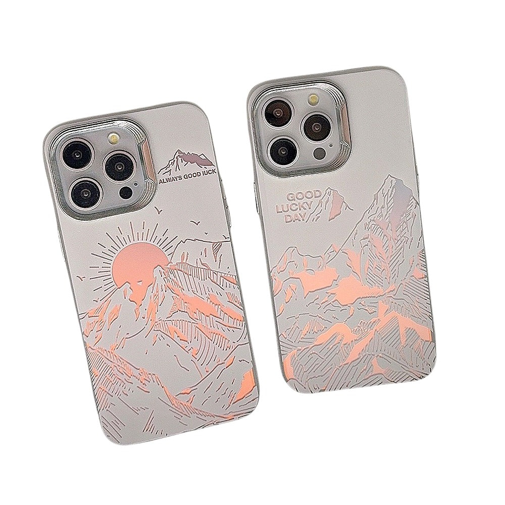 Sunset Mountain Electroplated Phone Case – view 2