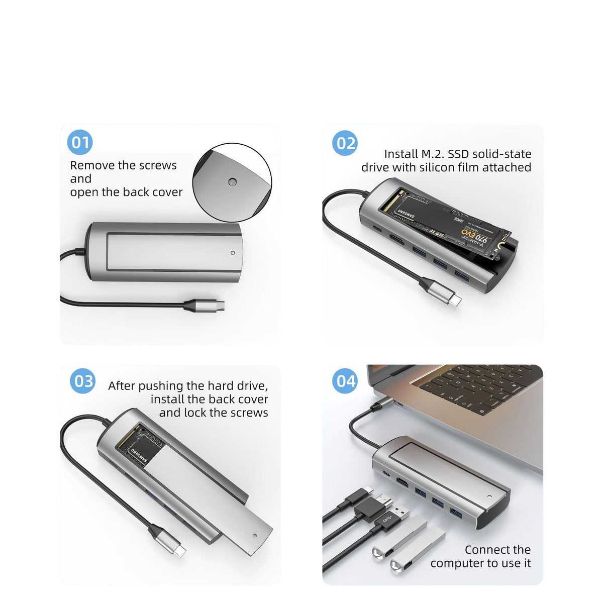 USB-C Docking Station Hub (6-in-1 / 8-in-1) – view 5
