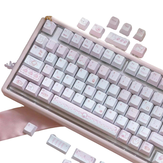 Cat-Themed Sublimation Keycap Set for Mechanical Keyboards