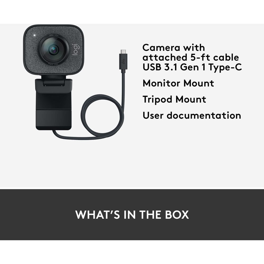 Logitech StreamCam Full HD Webcam – 1080p 60fps USB-C – Graphite