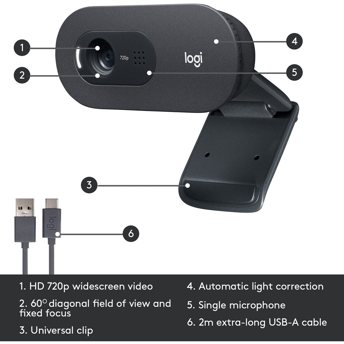 Logitech C505e HD Webcam – 720p Video