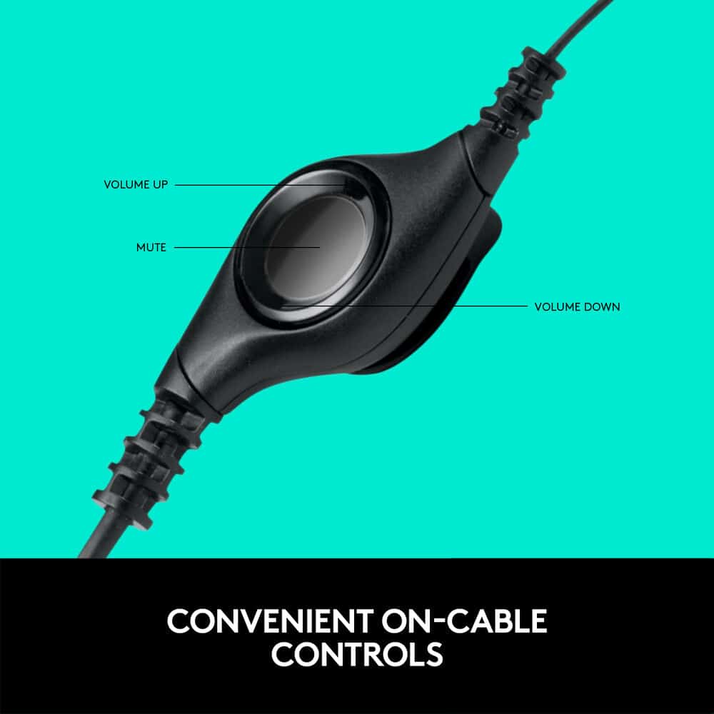 Logitech H390 USB Headset with Noise-Cancelling Mic (Black)