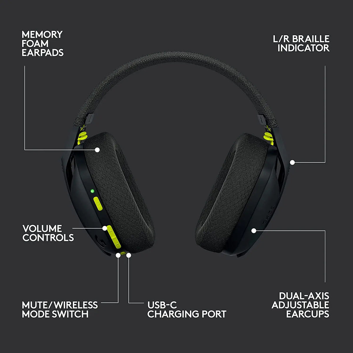 Logitech G435 LIGHTSPEED Gaming Headset – Black