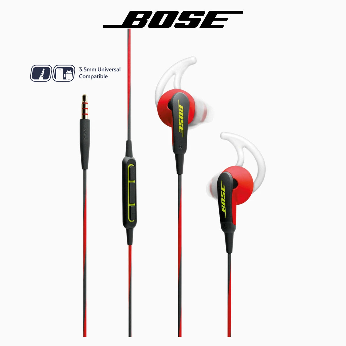 Bose SoundSport wired in-ear headphones in Power Red
