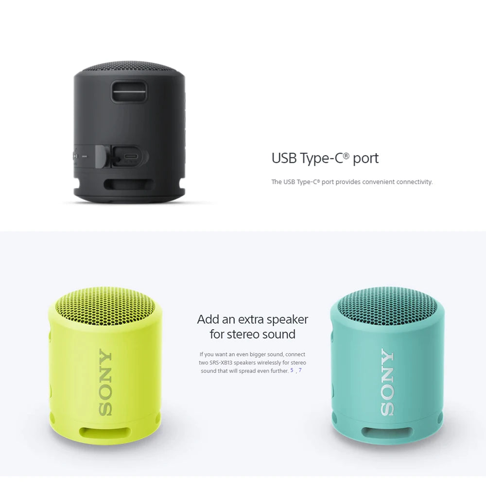 Sony SRS-XB13 Bluetooth Portable Speaker Taupe