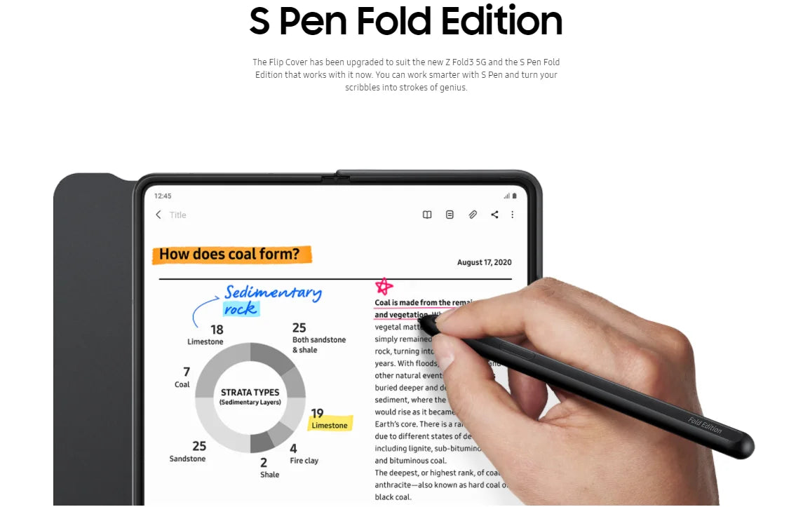 Samsung Galaxy Z Fold3 Flip Cover with S Pen
