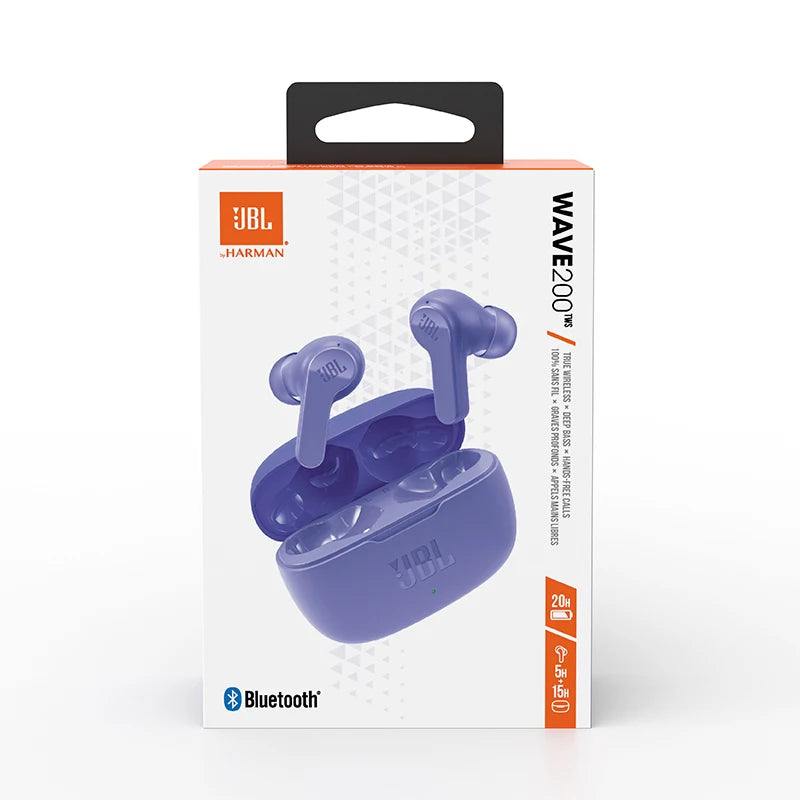 JBL W200TWS True Wireless Bluetooth Earphones with Mic – Charging Case