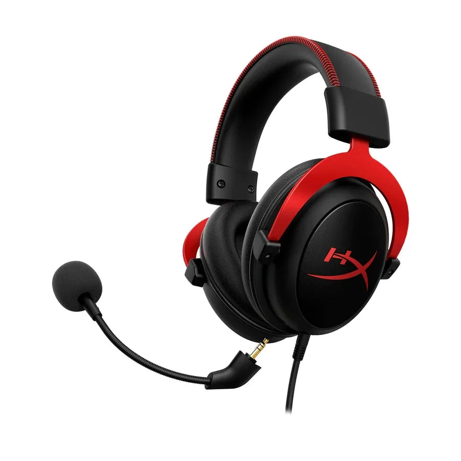 HyperX Cloud II Gaming Headset – Wired Stereo Over-Ear Mic for PC PS4 PS5 Red