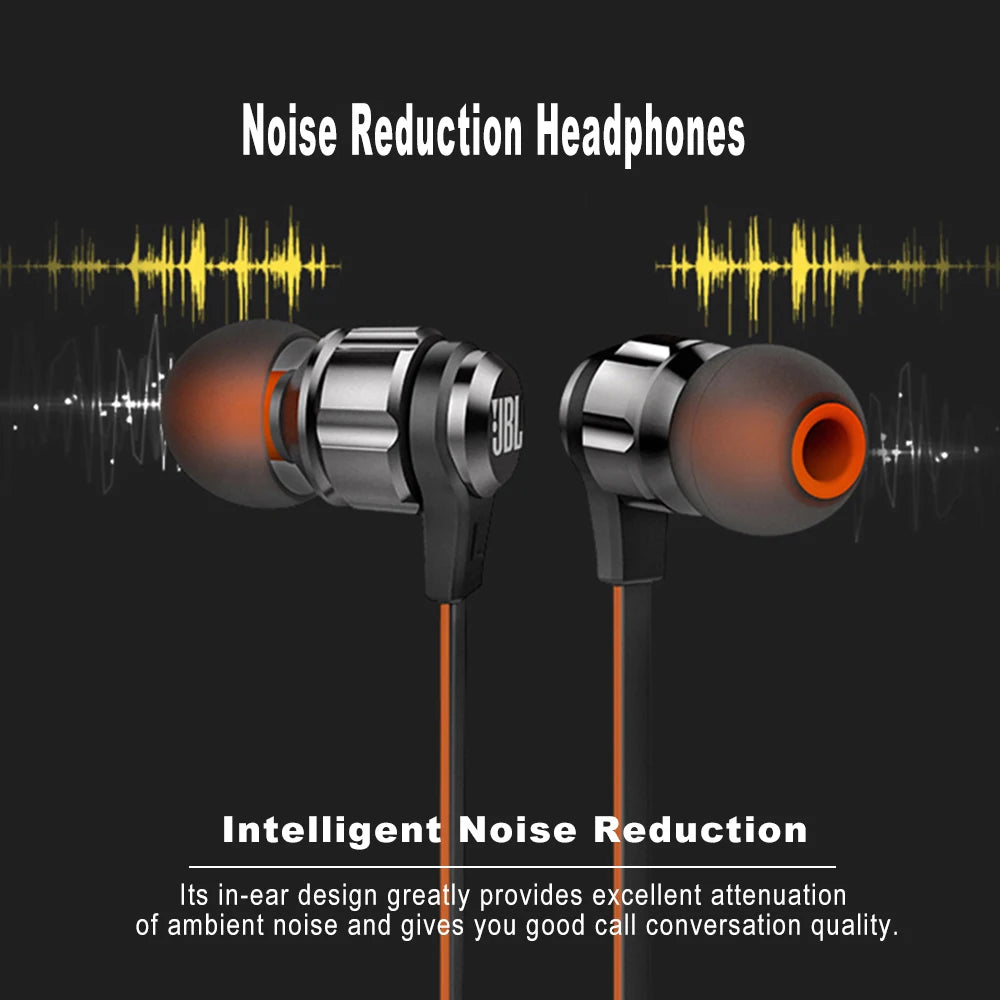 JBL T180A Wired In-Ear Headphones with Mic – 3.5mm Black