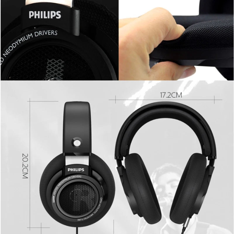 Philips SHP9500 HiFi Over-Ear Open-Back Wired Headphones