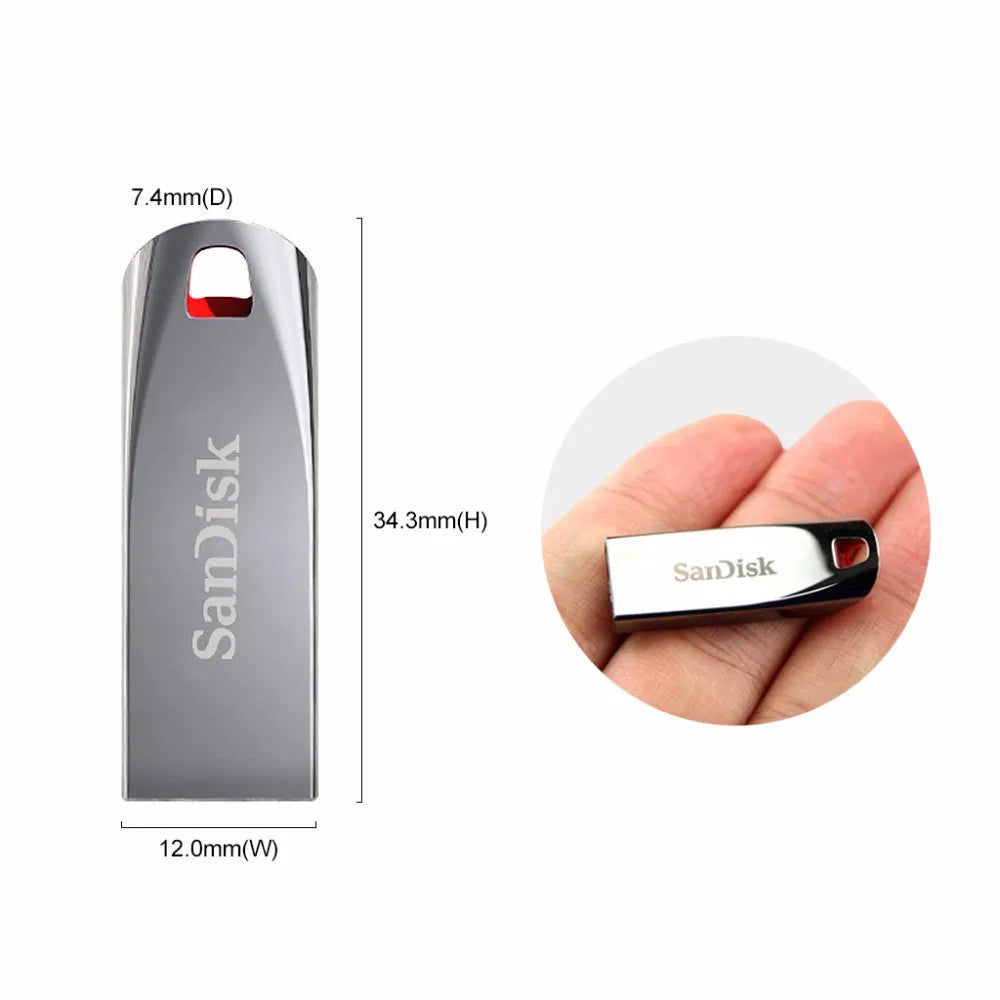 SanDisk CZ71 64GB USB 2.0 Flash Drive – Metal Pendrive Memory Stick 