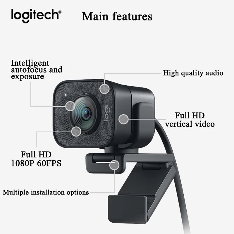 Logitech StreamCam – Full HD 1080p 60fps Streaming Webcam with USB-C for PC/Mac