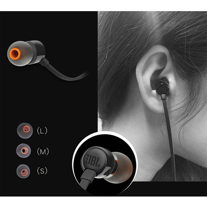 JBL TUNE 110 Wired Earphones – Black