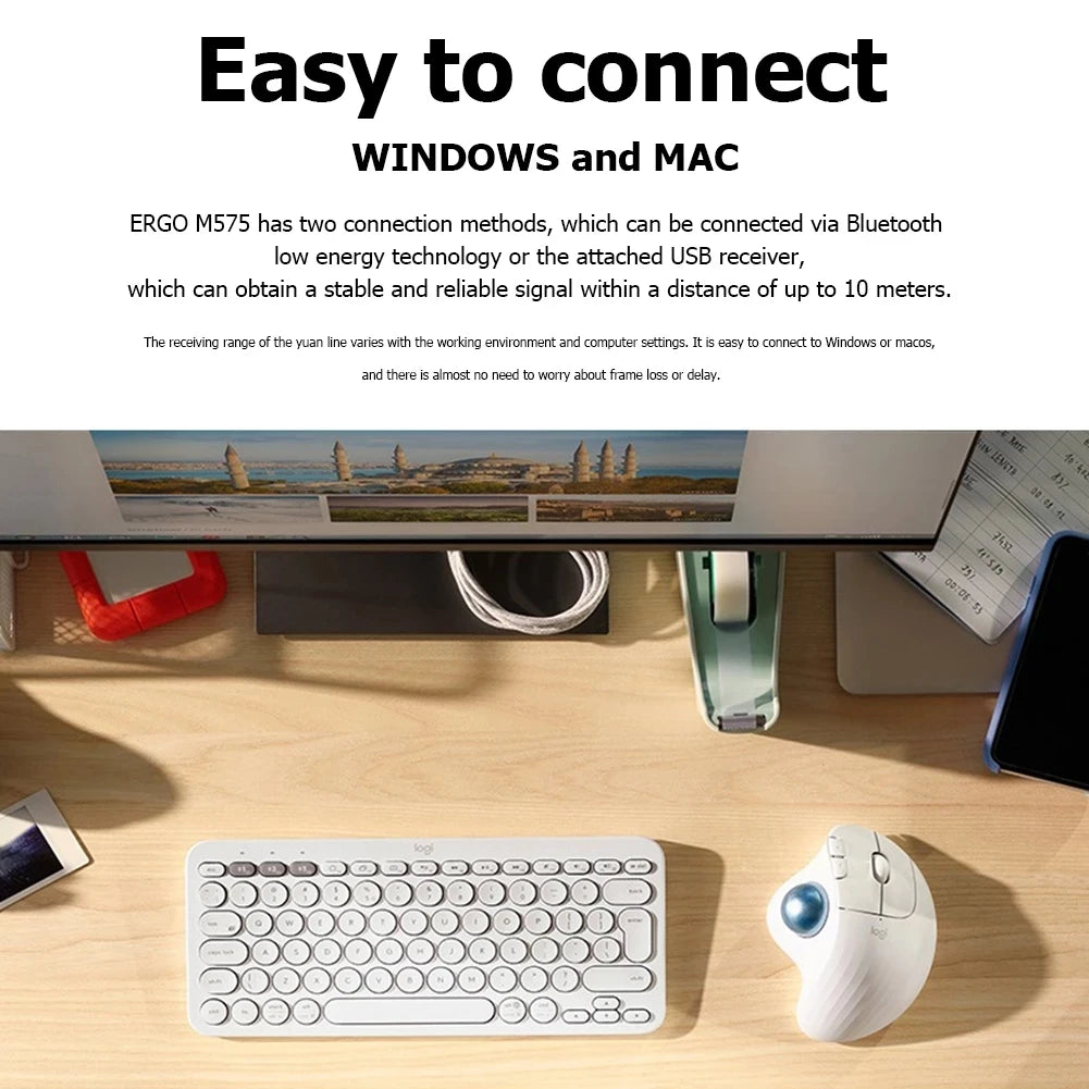 Logitech ERGO M575 Wireless Trackball Mouse – Black