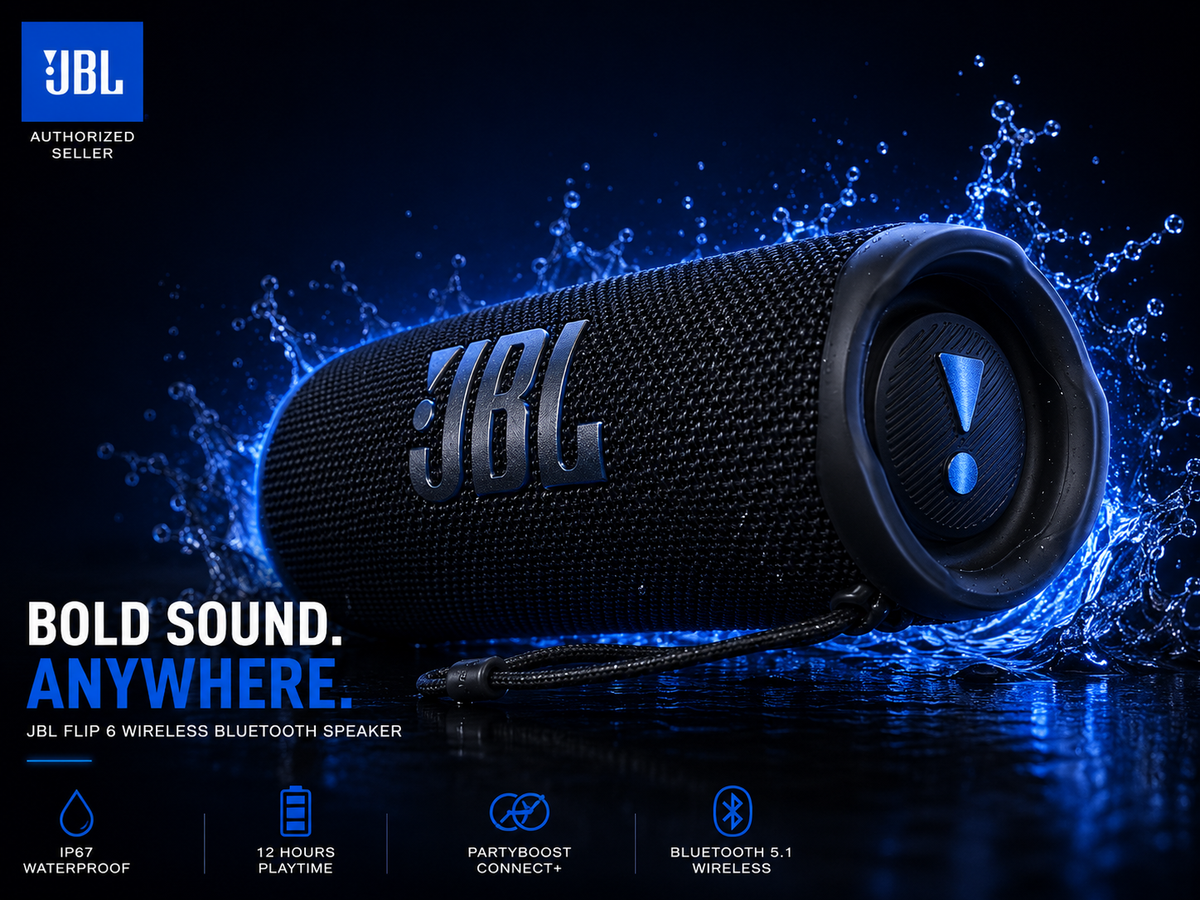 JBL Flip 6 Portable Bluetooth Speaker - Black