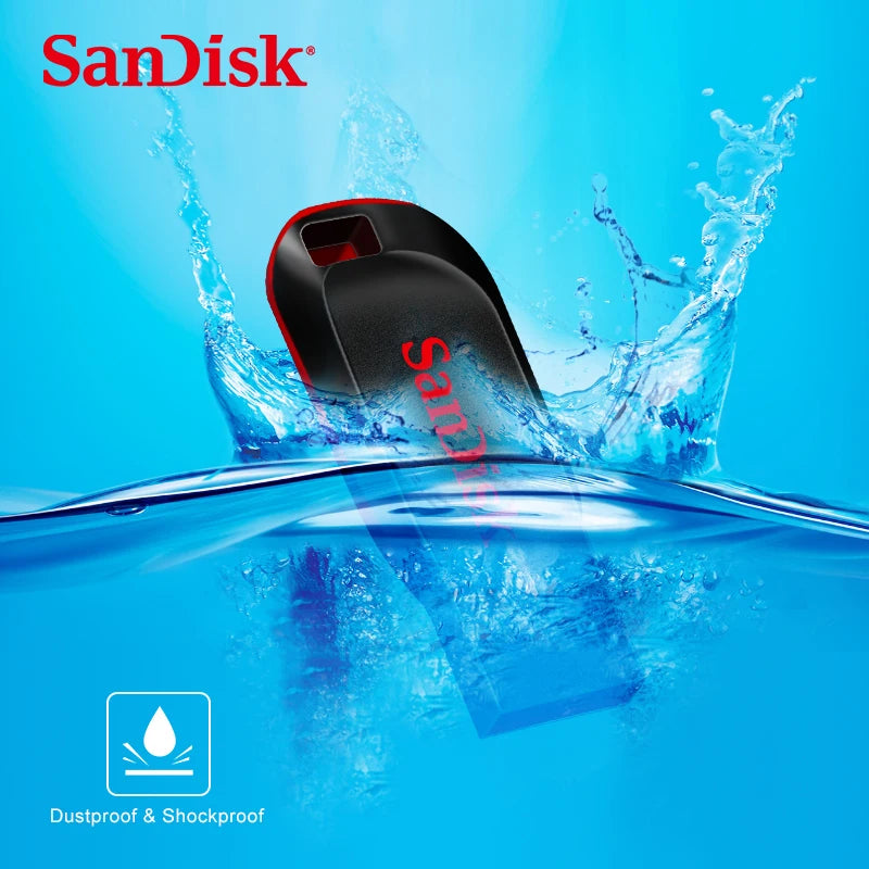 SanDisk CZ50 USB 2.0 Flash Drive – 128GB Pen Drive – Black/Red