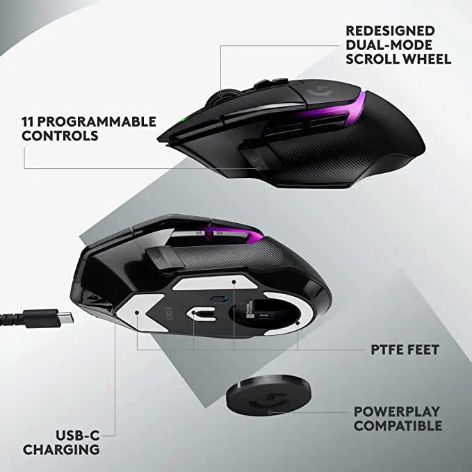 Logitech G502 X PLUS LIGHTSPEED Wireless RGB Gaming Mouse -Black