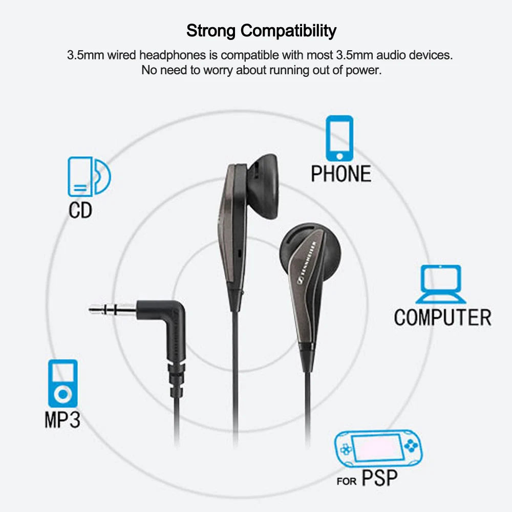 Sennheiser MX 375 In-Ear Wired Headphones – Black | UK Stock