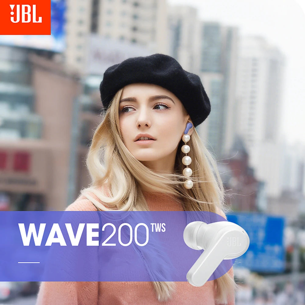JBL W200TWS True Wireless Bluetooth Earphones with Mic – Charging Case