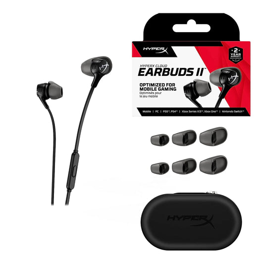 HyperX Cloud Earbuds II – In-Ear Wired Gaming Headset with Mic 3.5mm Black