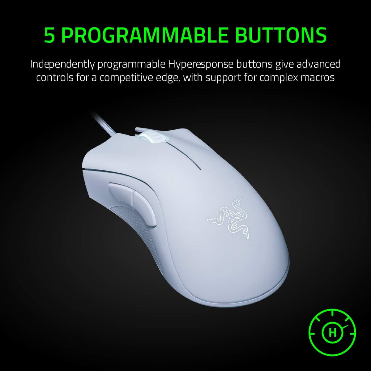 Razer DeathAdder Essential Wired Gaming Mouse – White