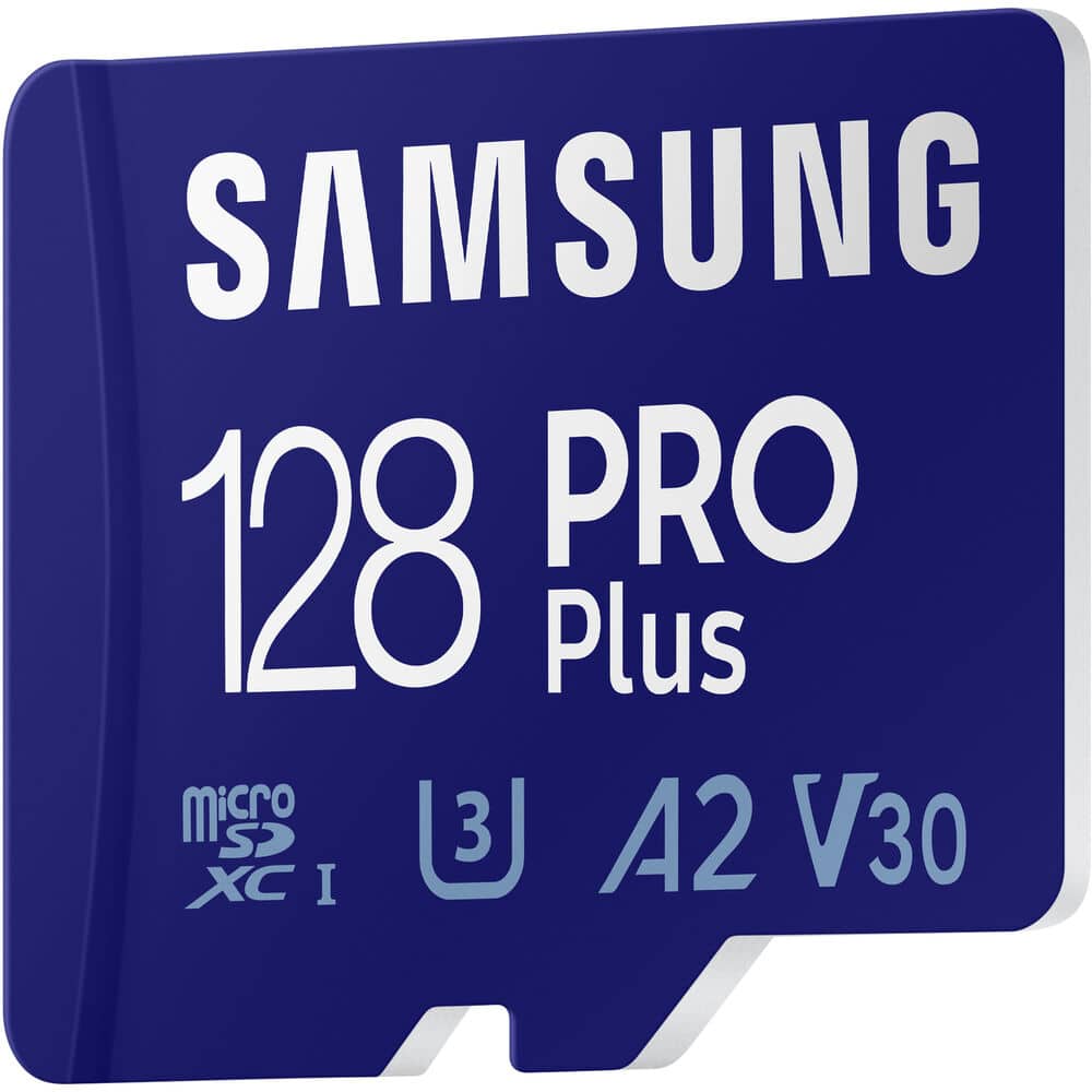 Samsung 128GB PRO microSDXC Memory Card – UHS-I U3 A2 V30 160MB/s with Adapter
