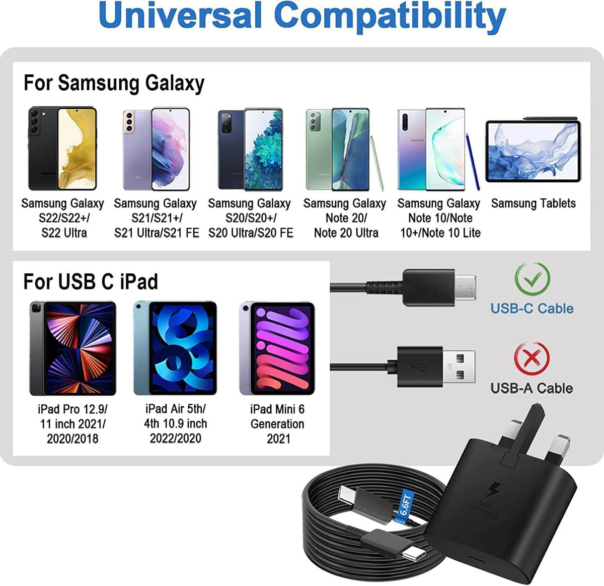 Samsung 25W USB-C Wall Charger Set – EP-TA800 – Black (UK Plug)