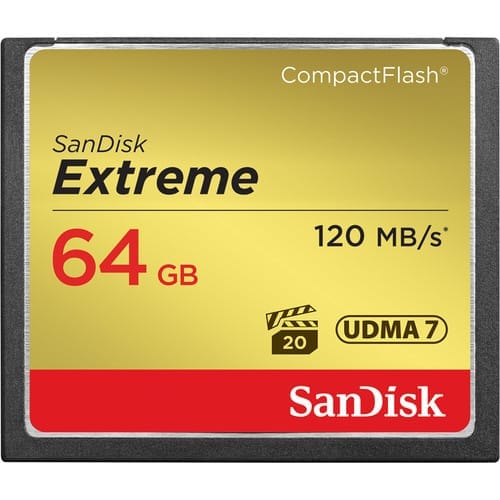 SanDisk Extreme 64GB UDMA7 CompactFlash Card (Black/Gold)
