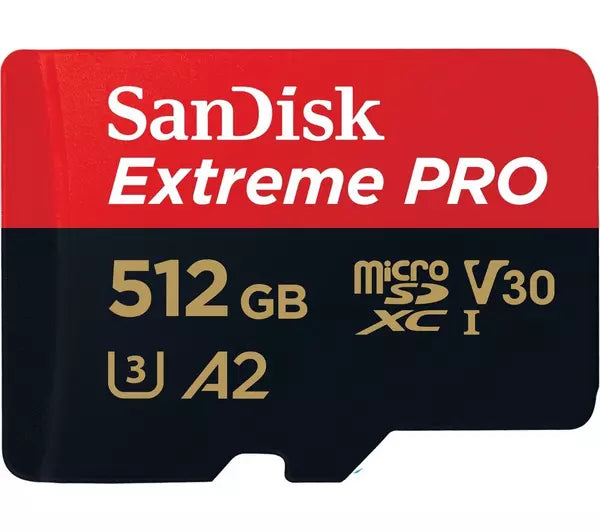 SanDisk Extreme PRO 512GB microSDXC Memory Card – SD Adapter Included