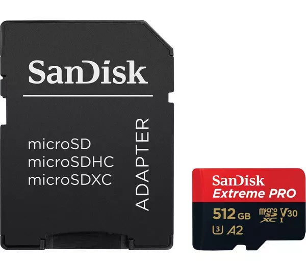 SanDisk Extreme PRO 512GB microSDXC Memory Card – SD Adapter Included