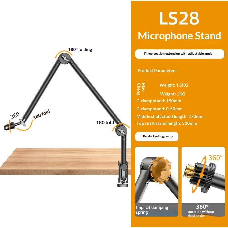 Foldable Microphone Boom Arm Stand – view 4